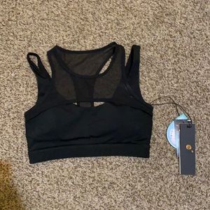 Black High Neck Sports Bra